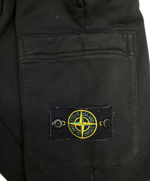STONE ISLAND（ストーンアイランド）STONE ISLAND (ストーンアイランド) スウェットハーフパンツ ブラック サイズ:SIZE XLの古着・服飾アイテム