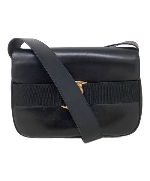 Salvatore Ferragamo（サルヴァトーレ フェラガモ）Salvatore Ferragamo (サルヴァトーレ フェラガモ) ワンショルダーバッグ　Salvatore Ferragamo（サルヴァトーレ フェラガモ）　ヴァラ リボン ブラックの古着・服飾アイテム