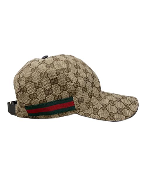 GUCCI（グッチ）GUCCI (グッチ) キャップ　	GUCCI（グッチ）　200035　シェリーライン　キャンバス ベージュの古着・服飾アイテム