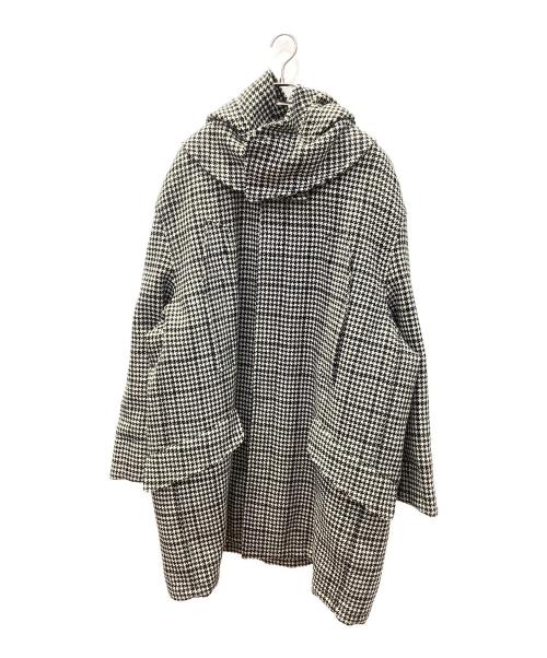 RAF SIMONS（ラフシモンズ）RAF SIMONS (ラフシモンズ) 千鳥格子アームワッペンロングコート ブラック サイズ:46の古着・服飾アイテム