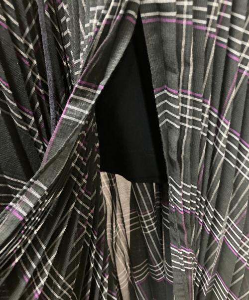 sacai（サカイ）sacai (サカイ) 2022 半袖プリーツドッキングワンピース ブラック×グレー サイズ:SIZE Mの古着・服飾アイテム