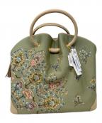 OKAJIMAオカジマ）の古着「ハンドバッグ　OKAJIMA（オカジマ）　K-76」｜黄緑