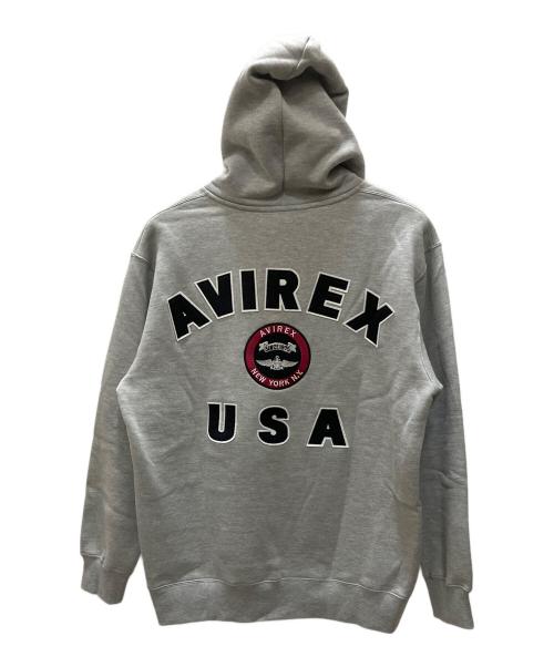 AVIREX（アヴィレックス）AVIREX (アヴィレックス)  ヴァ―シティーロゴ スウェット フルジップ パーカ グレー サイズ:SIZE 2XL 未使用品の古着・服飾アイテム