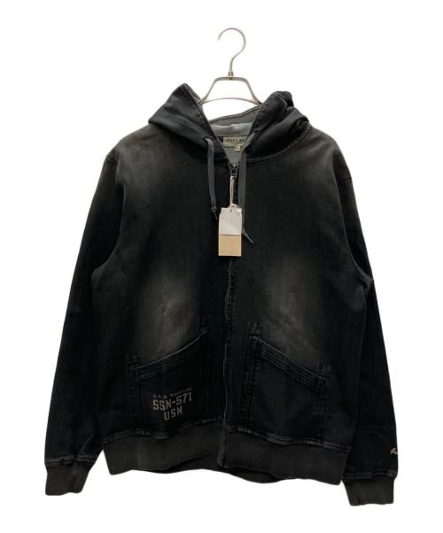 AVIREX（アヴィレックス）AVIREX (アヴィレックス) TB JOG DENIM ZIP UP PARKA ブラック サイズ:SIZE 2XL 未使用品の古着・服飾アイテム