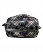 BURBERRY BLUE LABELバーバリー ブルー レーベル）の古着「BURBERRY BLUE LABEL　チェック柄ショルダーバッグ」｜ブラック×アイボリー