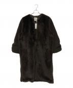 CLANEクラネ）の古着「MIX FUR COCOON COAT」｜ブラウン