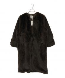 CLANE（クラネ）の古着「MIX FUR COCOON COAT」｜ブラウン