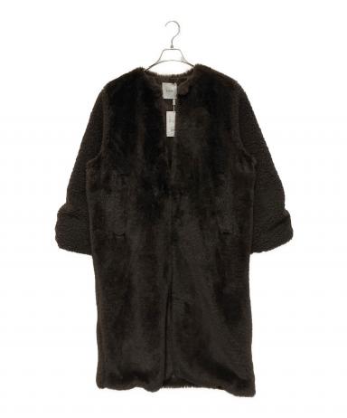 中古・古着通販】CLANE (クラネ) MIX FUR COCOON COAT ブラウン 中古・古着通販】CLANE (クラネ) MIX FUR COCOON COAT ブラウン
