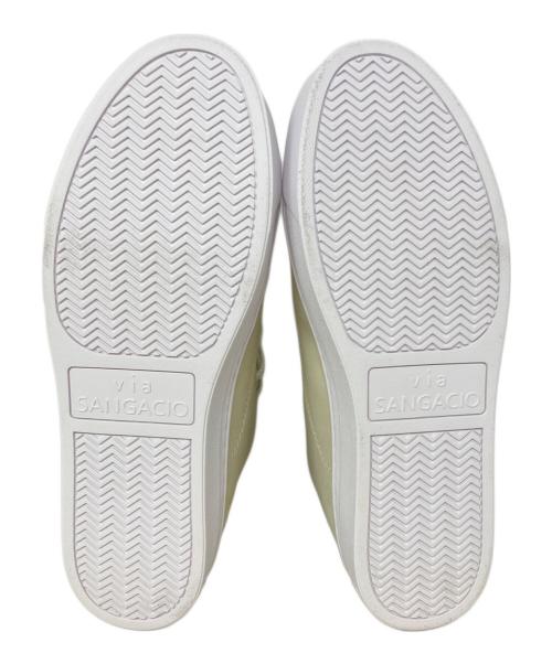 Sangacio（サンガッチョ）Sangacio (サンガッチョ) BASQUIAT (バスキア) ミッドカットスニーカー　SANGACIO　Basquiat　にゅ～ずHI ベージュ サイズ:27.0の古着・服飾アイテム