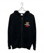 BURBERRY LONDONバーバリーロンドン）の古着「ロゴワッペンジップアップパーカー」｜ブラック