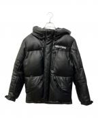 Schottショット）の古着「レザー2トーンシュノーケルダウンパーカー」｜ブラック