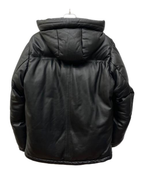 Schott（ショット）Schott (ショット) レザー2トーンシュノーケルダウンパーカー ブラック サイズ:SIZE Lの古着・服飾アイテム