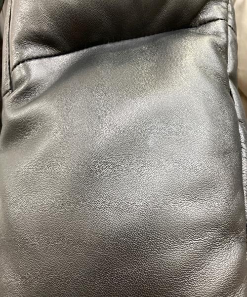 Schott（ショット）Schott (ショット) レザー2トーンシュノーケルダウンパーカー ブラック サイズ:SIZE Lの古着・服飾アイテム