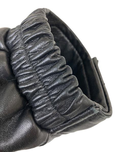 Schott（ショット）Schott (ショット) レザー2トーンシュノーケルダウンパーカー ブラック サイズ:SIZE Lの古着・服飾アイテム