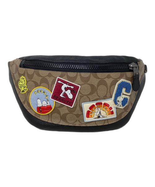 COACH（コーチ）COACH (コーチ) PEANUTS (ピーナッツ) ボディバッグ　COACH（コーチ）　PEANUTS　C4028　シグネチャー ブラウンの古着・服飾アイテム