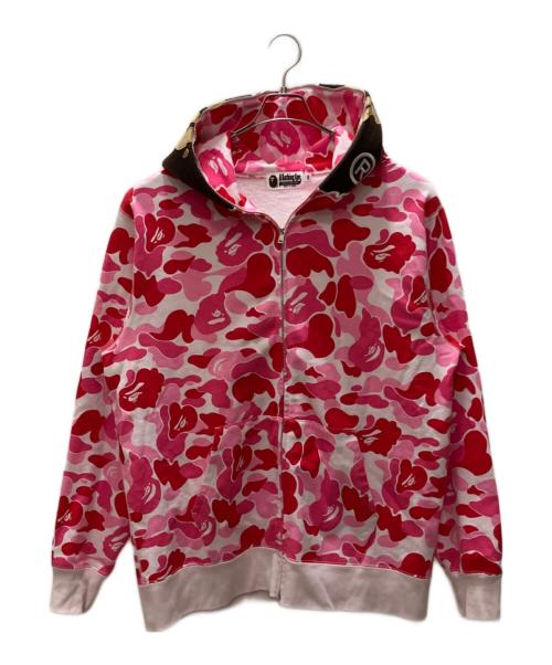 A BATHING APE（ア ベイシング エイプ）A BATHING APE (ア ベイシング エイプ) カモフラージュ柄フルジップパーカー ピンク サイズ:SIZE XXLの古着・服飾アイテム