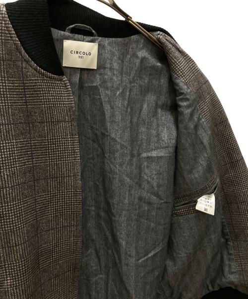 CIRCOLO 1901（チルコロ1901）CIRCOLO 1901 (チルコロ1901)  チェック柄 フルジップ ジャケット グレー サイズ:SIZE 3XLの古着・服飾アイテム