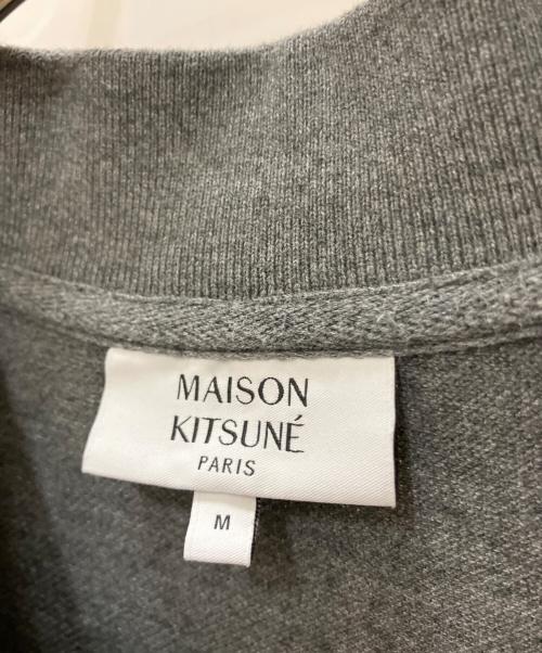 maison kitsune（メゾンキツネ）maison kitsune (メゾンキツネ) ボールド フォックスヘッド パッチ オーバーサイズ ポロシャツ グレー サイズ:SIZE Mの古着・服飾アイテム