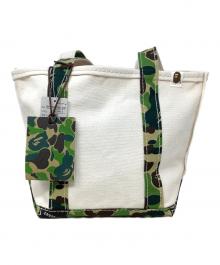 SAINT MICHAEL×A BATHING APE（セントマイケル×ア ベイシング エイプ）の古着「トートバッグ　SAINT MICHAEL（セントマイケル）　A BATHING APE（アベイシングエイプ）　SM-YS3-0000-C32　AP TOTE BAG SMALL 24SS」