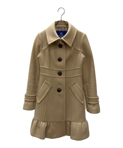 BURBERRY BLUE LABEL（バーバリー ブルー レーベル）BURBERRY BLUE LABEL (バーバリーロンドンブルーレーベル) シングルフレアウールロングコート ベージュ サイズ:SIZE 36の古着・服飾アイテム