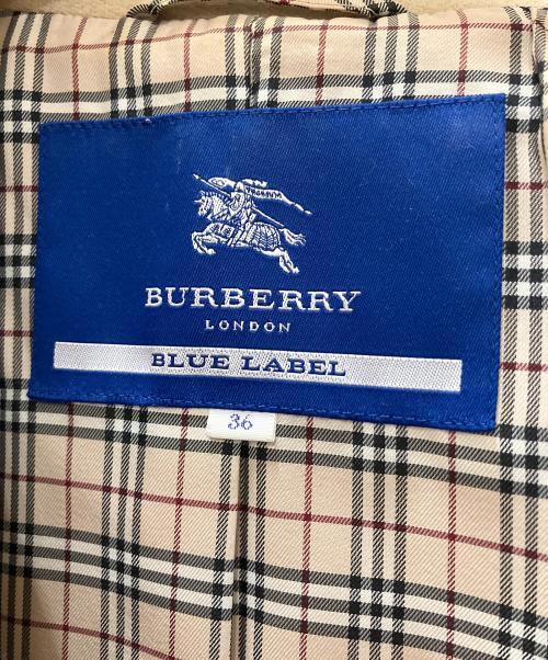 BURBERRY BLUE LABEL（バーバリー ブルー レーベル）BURBERRY BLUE LABEL (バーバリーロンドンブルーレーベル) シングルフレアウールロングコート ベージュ サイズ:SIZE 36の古着・服飾アイテム