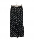 KENZOケンゾー）の古着「 ヴェルディ ロゴプリント ワイドレッグ パジャマパンツ」｜ブラック