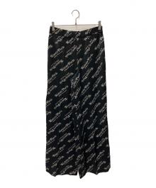 KENZO（ケンゾー）の古着「 ヴェルディ ロゴプリント ワイドレッグ パジャマパンツ」｜ブラック