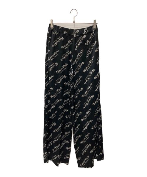 KENZO（ケンゾー）KENZO (ケンゾー)  ヴェルディ ロゴプリント ワイドレッグ パジャマパンツ ブラック サイズ:SIZE 34 未使用品の古着・服飾アイテム