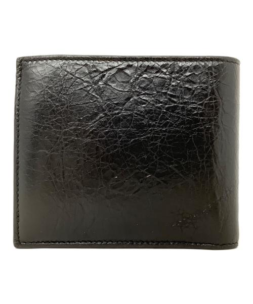BALENCIAGA（バレンシアガ）BALENCIAGA (バレンシアガ) 2つ折り財布　BALENCIAGA（バレンシアガ）591315　Black and sky blue cash square folded wallet ブラックの古着・服飾アイテム