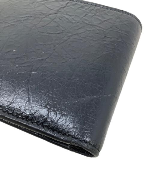 BALENCIAGA（バレンシアガ）BALENCIAGA (バレンシアガ) 2つ折り財布　BALENCIAGA（バレンシアガ）591315　Black and sky blue cash square folded wallet ブラックの古着・服飾アイテム