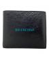 BALENCIAGA（バレンシアガ）の古着「2つ折り財布　BALENCIAGA（バレンシアガ）591315　Black and sky blue cash square folded wallet」｜ブラック