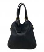 Yves Saint Laurent Rive Gaucheイヴ・サンローラン リヴ・ゴーシュ）の古着「メトロポリス　レザートートバッグ」｜ブラック