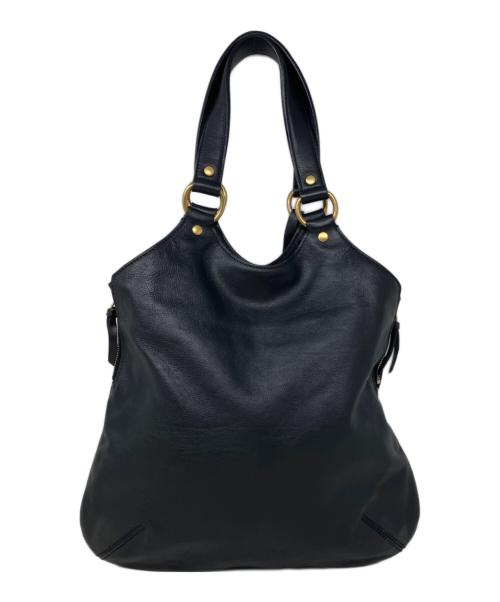 Yves Saint Laurent Rive Gauche（イヴ・サンローラン リヴ・ゴーシュ）Yves Saint Laurent Rive Gauche (イヴ・サンローラン リヴ・ゴーシュ) メトロポリス　レザートートバッグ ブラックの古着・服飾アイテム