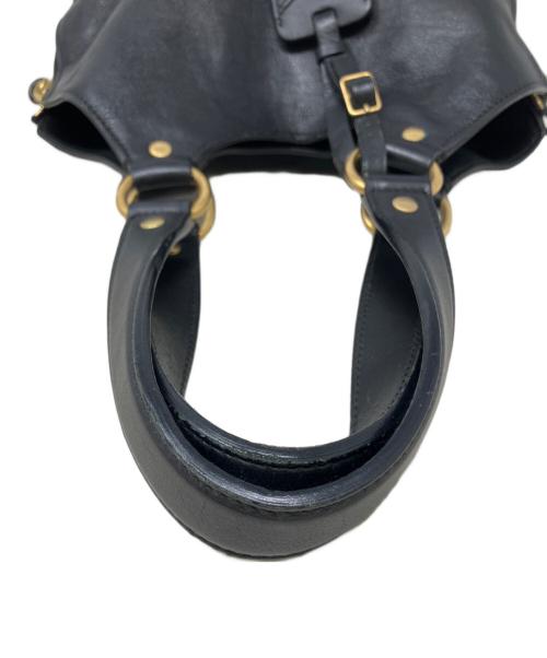 Yves Saint Laurent Rive Gauche（イヴ・サンローラン リヴ・ゴーシュ）Yves Saint Laurent Rive Gauche (イヴ・サンローラン リヴ・ゴーシュ) メトロポリス　レザートートバッグ ブラックの古着・服飾アイテム