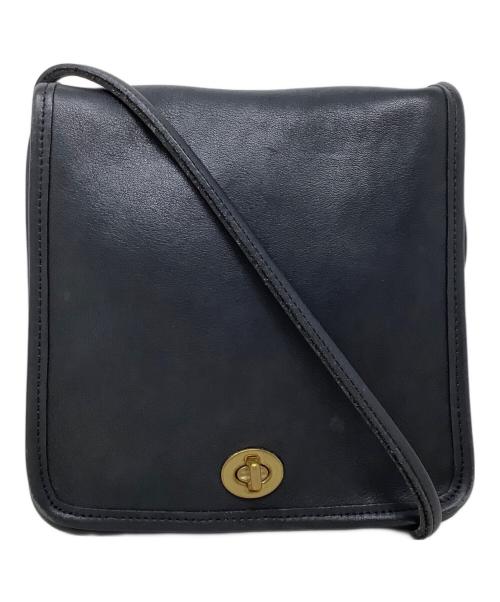 COACH（コーチ）COACH (コーチ) ターンロック　レザーショルダーバッグ　OLD COACH(オールドコーチ) ブラックの古着・服飾アイテム