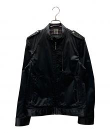 BURBERRY BLACK LABEL（バーバリーブラックレーベル）の古着「 ライダース ナイロンジャケット」｜ブラック