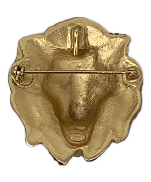 CHANEL（シャネル）CHANEL (シャネル) ライオンモチーフブローチ ゴールド×ブラックの古着・服飾アイテム