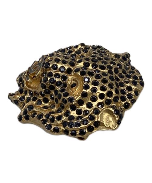 CHANEL（シャネル）CHANEL (シャネル) ライオンモチーフブローチ ゴールド×ブラックの古着・服飾アイテム