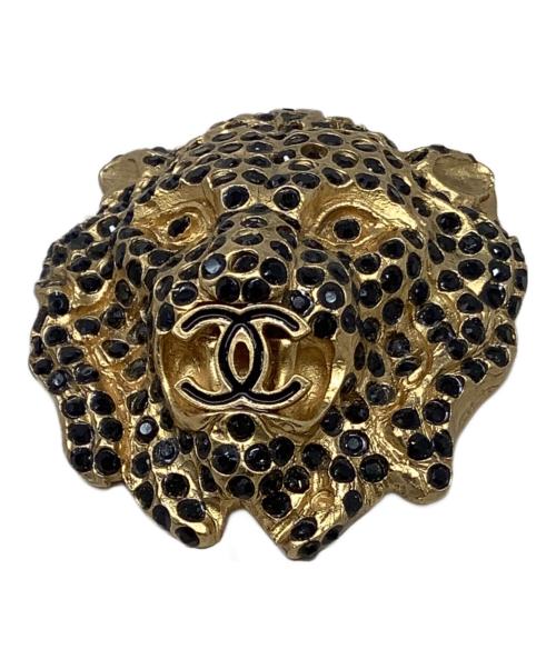 CHANEL（シャネル）CHANEL (シャネル) ライオンモチーフブローチ ゴールド×ブラックの古着・服飾アイテム