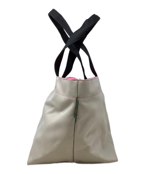 Herve Chapelier（エルベシャプリエ）Herve Chapelier (エルベシャプリエ) 舟形ショルダーバッグ　Herve Chapelier（エルベシャプリエ）Mサイズ ベージュ×ピンクの古着・服飾アイテム