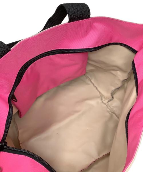 Herve Chapelier（エルベシャプリエ）Herve Chapelier (エルベシャプリエ) 舟形ショルダーバッグ　Herve Chapelier（エルベシャプリエ）Mサイズ ベージュ×ピンクの古着・服飾アイテム