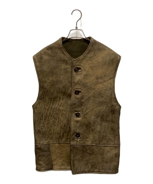 Aero LEATHER（エアロレザー）Aero LEATHER (エアロレザー) JERKINレザーベスト ベージュ サイズ:SIZE 42の古着・服飾アイテム