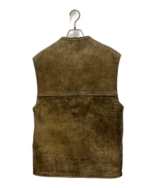 Aero LEATHER（エアロレザー）Aero LEATHER (エアロレザー) JERKINレザーベスト ベージュ サイズ:SIZE 42の古着・服飾アイテム