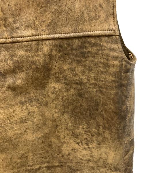 Aero LEATHER（エアロレザー）Aero LEATHER (エアロレザー) JERKINレザーベスト ベージュ サイズ:SIZE 42の古着・服飾アイテム