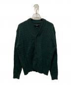 HUFハフ）の古着「厚手カーディガン TT JACQUARD CARDIGAN」｜グリーン