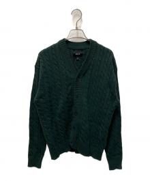 HUF（ハフ）の古着「厚手カーディガン TT JACQUARD CARDIGAN」｜グリーン