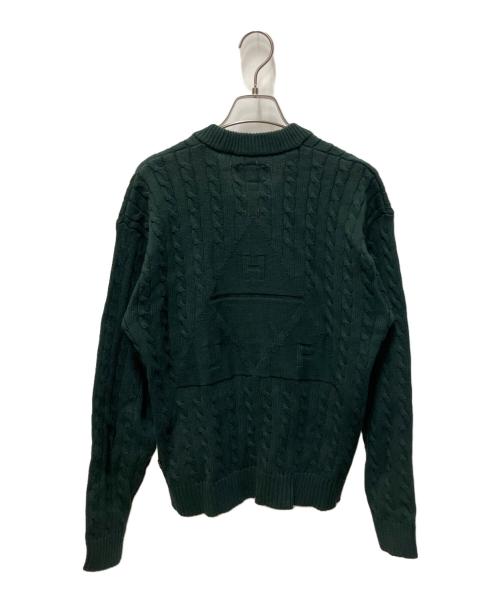 HUF（ハフ）HUF (ハフ) 厚手カーディガン TT JACQUARD CARDIGAN グリーン サイズ:SIZE S 未使用品の古着・服飾アイテム