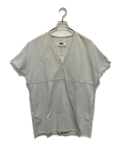 MM6 Maison Margiela（エムエムシックスメゾンマルジェラ）MM6 Maison Margiela (エムエムシックスメゾンマルジェラ) ロウウォッシュドデニムドレス　2017SS ホワイト サイズ:SIZE 36の古着・服飾アイテム