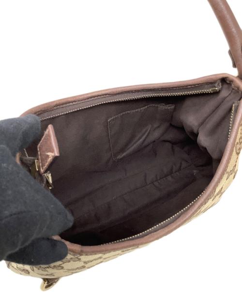 GUCCI（グッチ）GUCCI (グッチ) ワンショルダーバッグ　GUCCI（グッチ）　130738　GGキャンバス　213048 ブラウンの古着・服飾アイテム