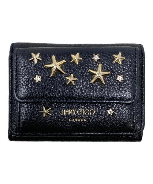JIMMY CHOO（ジミーチュウ）JIMMY CHOO (ジミーチュウ) JIMMY CHOO　スタッズ　3つ折り財布 ブラックの古着・服飾アイテム